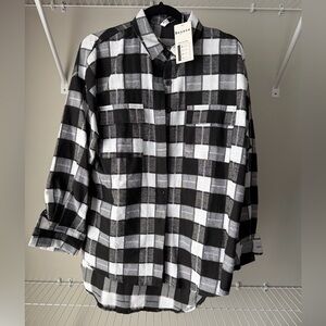 Black and White Plaid Shirt